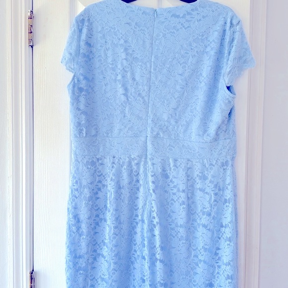 Grace Karin Light Blue Lace Dress Size 2XL Zippered Back Closure Cap Sleeve - Picture 9 of 9